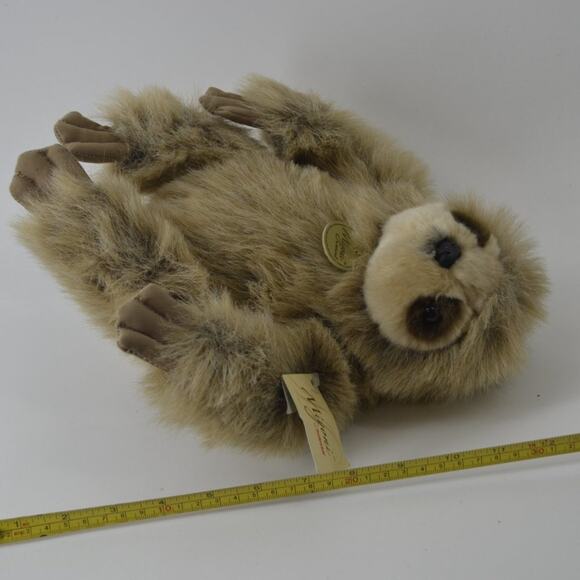 Miyoni by Aurora Sloth plush brown faux fur Stuffed Animal - Picture 12 of 13